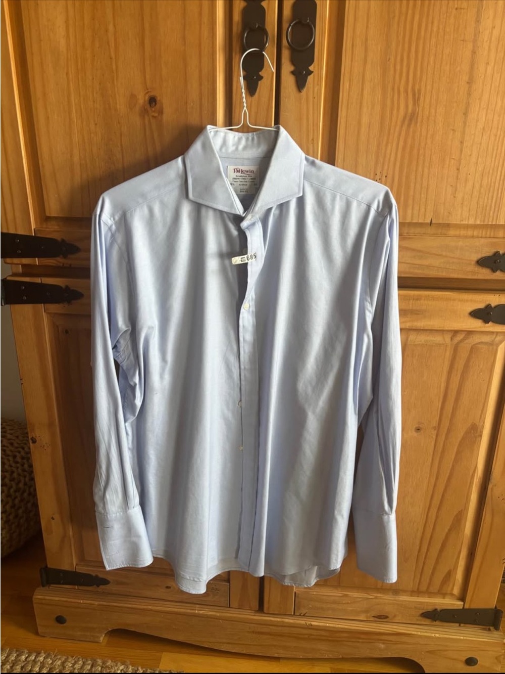 T.M.Lewin Light Blue Men's Dress Shirt - Spread Collar